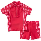 Playshoes Unisex Kinder UV-Schutz Bade-Set zweiteilig Schwimmshirt Badeshorts Badebekleidung, Punkte, 86/92