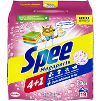 Spee Megaperls Color Waschpulver 19 Waschladungen), Colorwaschmittel Pulver 1,140 kg, & Nachhaltigkeit, effektiv von 20 °C bis 60 °C
