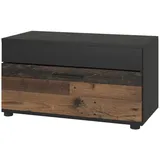 Vicco Wohnzimmerschrank, Schwarz, Braun, Holzwerkstoff, Rechteckig, 70.8x38.9x35.3 cm