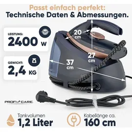 ProfiCare Dampfbügelstation PC-DBS 3127 blau-rosé