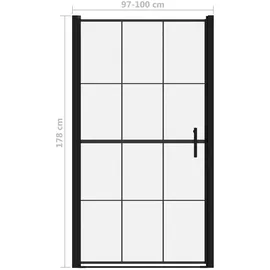 vidaXL Duschtür Hartglas 100 x 178 cm Schwarz