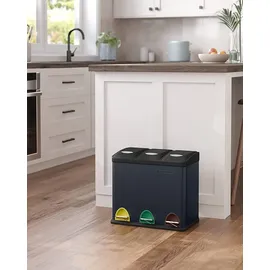 Songmics Mülleimer Mülltrennsystem, aus Metall, 3 x 8 Liter