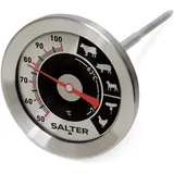 Salter 512 SSCR analog Fleischthermometer - Heißluft-Fritteusen-Sonde, Edelstahl Küchenthermometer, Deutliche Anzeige, 50-100°C, Röstung fleischthermometer fur grill, steak, 6.2 x 6.2 x 13cm