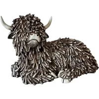 FD Dekofigur Hochlandrind liegend 27 cm braun