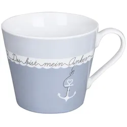 Krasilnikoff Tasse, Happy Cup Du bist mein Anker, 400 ml