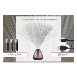 satisfire LED Glasfaserlampe FIBER PUNK Fiberglaslampe LED Farbwechsel USB