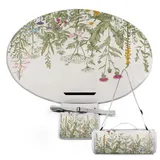 SEEKJOYS Runde Picknickdecke mit Tragegurt, faltbar, tragbar, 3-lagig, wasserdicht, Stranddecke für Outdoor, Camping, Sommer, Strandmatte, 152,4 cm Durchmesser
