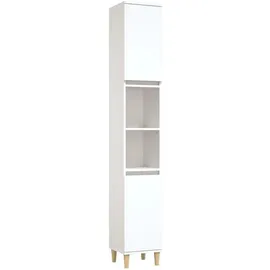 vidaXL Badschrank 30 x 30 x 190 cm Weiß Holzwerkstoff