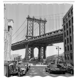 ABAKUHAUS Duschvorhang Brooklyn, New York 175 x 240 cm grau