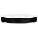 Partydeco Deko-Satinband Schwarz 25 m x 6 mm