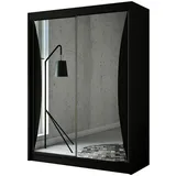 altdecor Kleiderschrank, Schwarz, Holzwerkstoff, 120x215x61 cm, Schlafzimmer, Kleiderschränke, Schwebetürenschränke