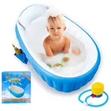 Locisne Aufblasbare Baby Badewanne Kinder Schwimmbad Jungen Air Bäder Summer Schwimmbecken, Anti-Rutsch Pool faltbar für unterwegs Baby chwimmbecken Badewannensitz Stuhl für 0-3 Jahre