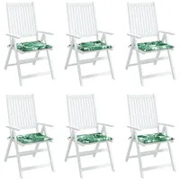 VidaXL Sitzkissen 6 Stk. Blattmuster 50x50x3 cm Stoff