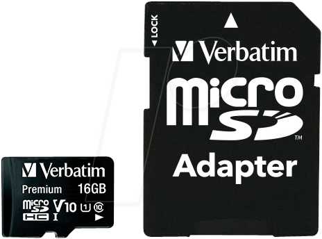 VERBATIM 44082 - MicroSDHC-Speicherkarte 16GB, Verbatim, Class 10