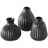 Bloominghome Vase Esko in schwarz 12 cm