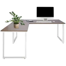 HJH Office Eckschreibtisch Workspace XL I Grau / Weiß