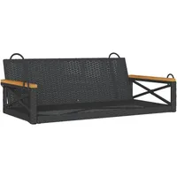 VidaXL Hängebank Schwarz 109x62x40 cm Poly Rattan