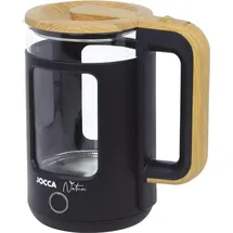 Jocca Wasserkocher 1,8L, Nature-Line Schwarz, 360° Basis, Borosilikatglas,