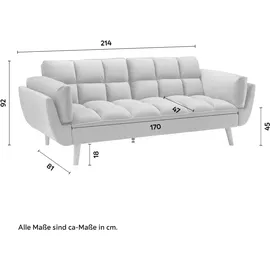 Bessagi Home Schlafsofa Cora Grau Samt