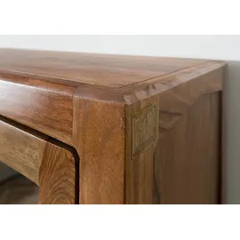 MASSIVMOEBEL24.DE Vitrine Sheesham 100x45x200 braun lackiert ANCONA #135