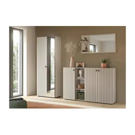 Möbel Boss Garderobenkombination 3-teilig  Station 235 x 37 x 192 cm creme