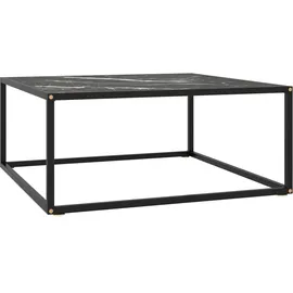 vidaXL Couchtisch Schwarz Marmor-Optik 80 x 80 x 35 cm