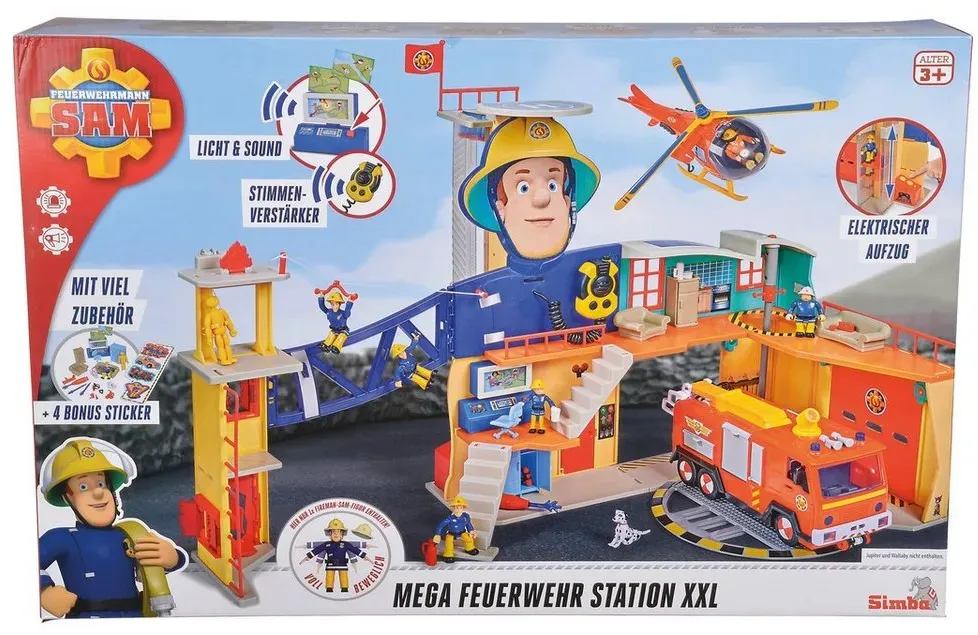 SIMBA Spielzeug-Auto Feuerwehrmann Sam Mega-Feuerwehrstation XXL weiß