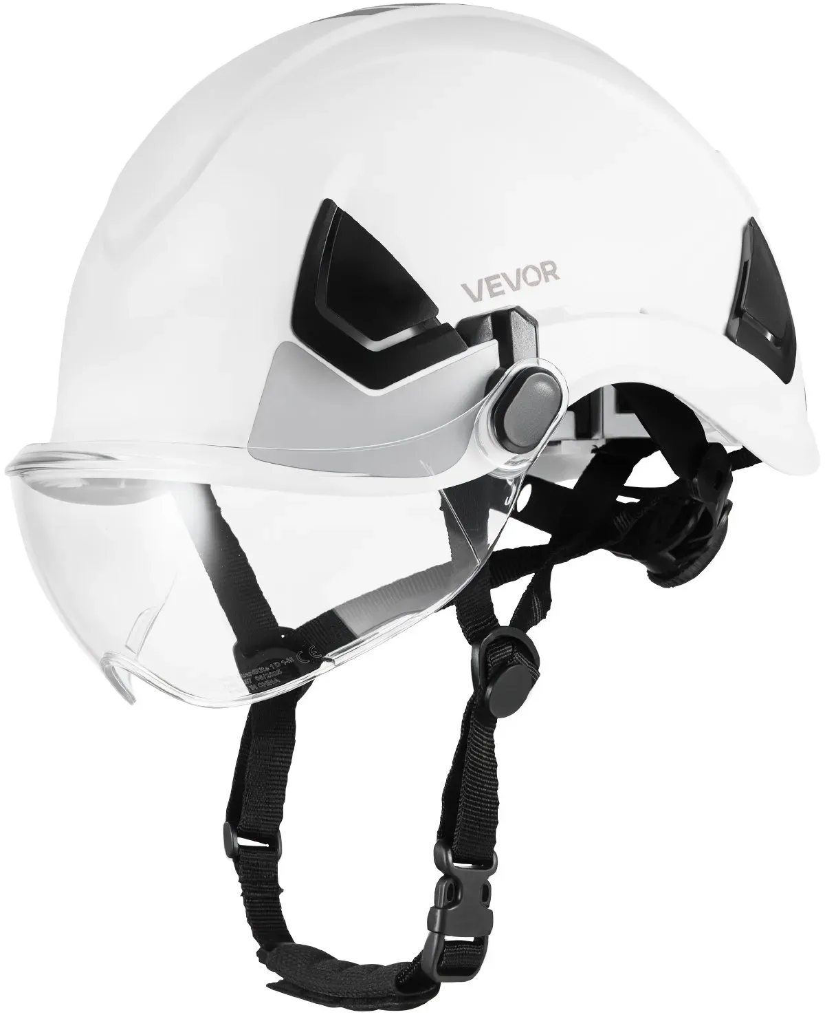 VEVOR Schutzhelm ANSI/ISEA Z89.1-zugelassener Sicherheitshelm mit Visier & 6-Punkt-Ratschenaufhängung, verstellbarer Industriehelm belüfteter Bauhelm Arbeitshelm für Industriebau Arbeitskleidung