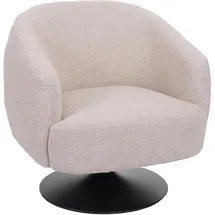Mendler Lounge-Sessel MCW-J76 Bouclé 75 x 78 x 83 cm Creme-beige drehbar mit Kissen