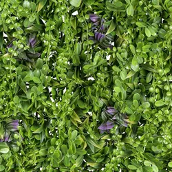 CREATIV green künstliche Pflanze Premium-Blättermatte, ca 100x100x8cm, grün, lila Blüten