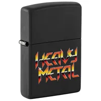 Zippo Sturmfeuerzeug - Heavy Metal, Black Matte, Color Image - Nachfüllbar - Wiederverwendbar - Windfestes Design - Geschenkbox - Made in USA