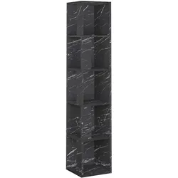 Bücherregal DECORTIE "Piano Bücherregal", schwarze marmoreffekt, B:31,4cm H:158,9cm T:31,5cm, Spanplatte, Regale, Leichte Montage, Lagerung, Platzsparend