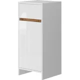 Vicco Midischrank Detmold Weiß Eiche 35 x 82 cm mit Tür und Schublade