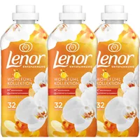 3 x Lenor Weichspüler Orchidee & Vanille 800ml  Waschmaschine 32 WL Dufttherapie
