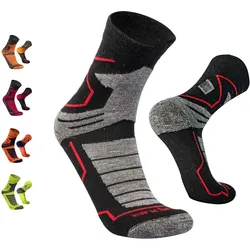 Alpaka Merino Wandersocken VECTOR Gepolsterte Trekking Thermosocken Unisex. SCHWARZ 39/42