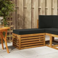 vidaXL Outdoor Hocker Bank Massivholz Akazie schwarz