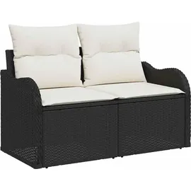 vidaXL Garten-Lounge-Set 7-tlg. schwarz/weiß