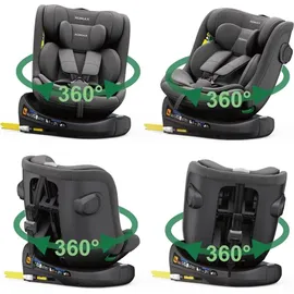 XOMAX Kindersitz 360° drehbar mit Isofix, ECE R129, 0–36 kg, verstellbar, neigbar, atmungsaktiver Bezug, 5-Punkt-Gurt, Top Tether, Autokindersitz für...