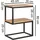 FineBuy Beistelltisch S-Form Beige Akazie 45 x 60 x 30 cm