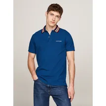 Tommy Hilfiger Poloshirt »GIFTING POLO RWB COLLAR REG POLO«, Streifen an Kragen und Bündchen blau