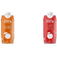 beckers bester Orange - 12er Pack - Orangensaft & Klarer Apfel, 100% natürlicher Direktsaft, Laktosefrei - (12 x 330ml)