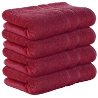 StickandShine Badetücher 4er Set Premium Frottee Badetücher 100x150 cm BORDEAUX Frottee rot