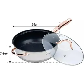 KING HOFF KINGHOFF Rosegold Topf-Set 12-tlg. 10,5 cm rund