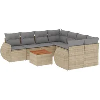 vidaXL Garten-Lounge-Set 9-tlg. beige