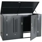 Mendler Fahrradgarage HWC-K64 Fahrradbox abschließbar Metall 121x202x100cm anthrazit