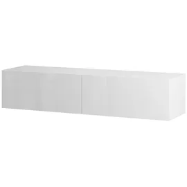Planetmöbel West TV-Schrank, Fernsehtisch 140 cm lang, TV-Board hängend oder stehend, Fernsehschrank für Wohnzimmer, TV Möbel 37,8 x 140 x 30 cm, weiß
