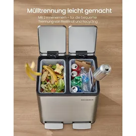 Songmics Mülleimer 15 l Grau/Silberfarben