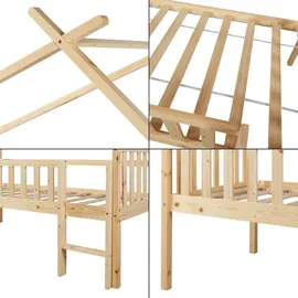 [en.casa] Hausbett Sotkamo 90 x 200 cm Kiefer natur beige
