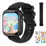 Kinder Smartwatch mit Anruffunktion,31 Puzzlespielen, Multifunktionale Smartwatch für Kinder, Jungen und Mädchen(Schwarz) - Schwarz