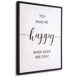 Wandbild 40 x 50 cm Spruch II Leinen Weiß
